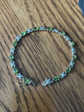 Sterling Silver With Green stone bracelet